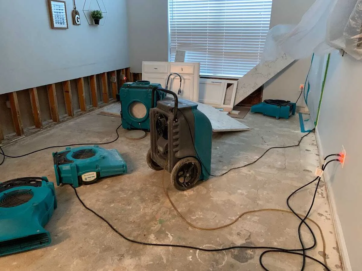Dehumidifier in flood-cut room for Water Extraction & Removal in Napoleon
